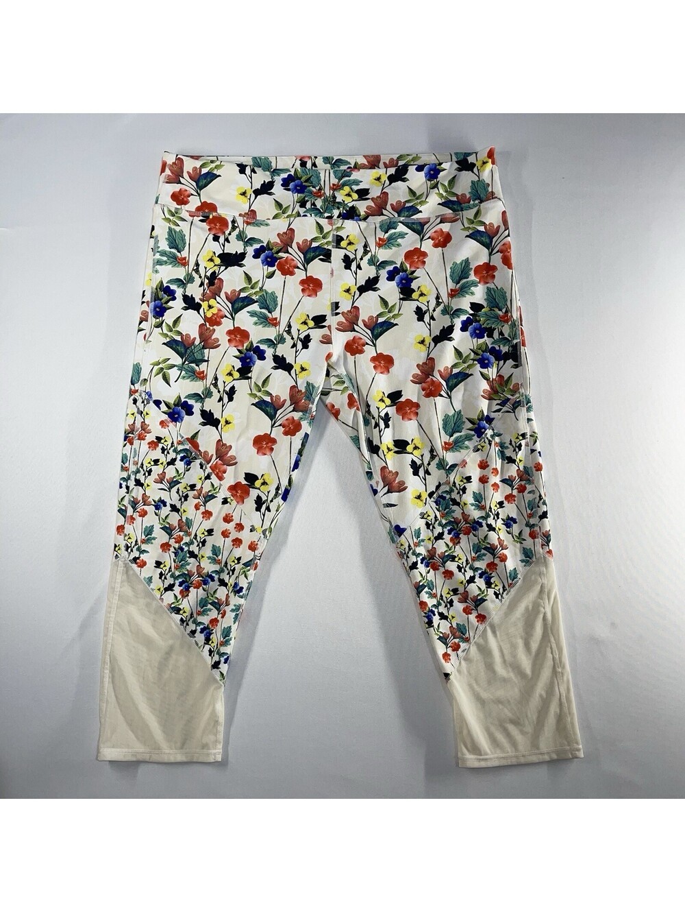 Power Hold Fabletics Leggings Women XXL Multicolor Mid Rise Capri Floral Active